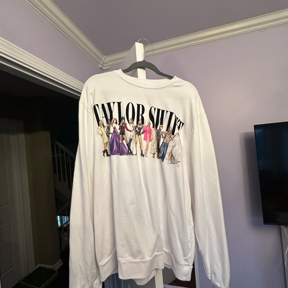 Taylor Swift Debut through TTPD Eras White Crewneck